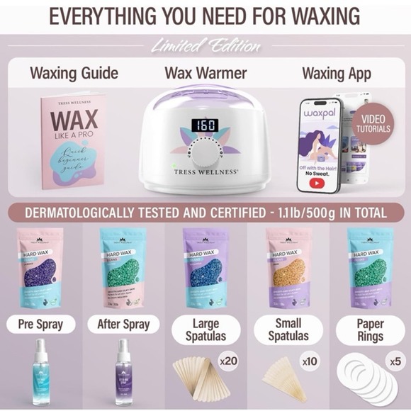 Tress Wellness Waxing Kit for Brazilian Wax - Easy to Use - For Sensitive Skin - - Picture 3 of 7
